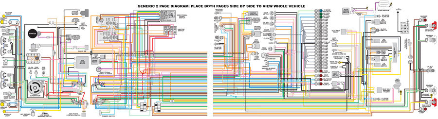 1966 C2 Corvette Wiring Diagram by Lectric Limited, Fully Laminated 22x17 | Southern Car Parts