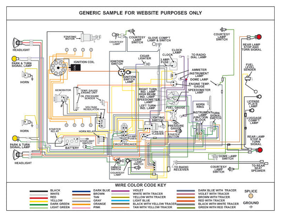 1939 Ford 85 Deluxe 91A Color Wiring Diagram