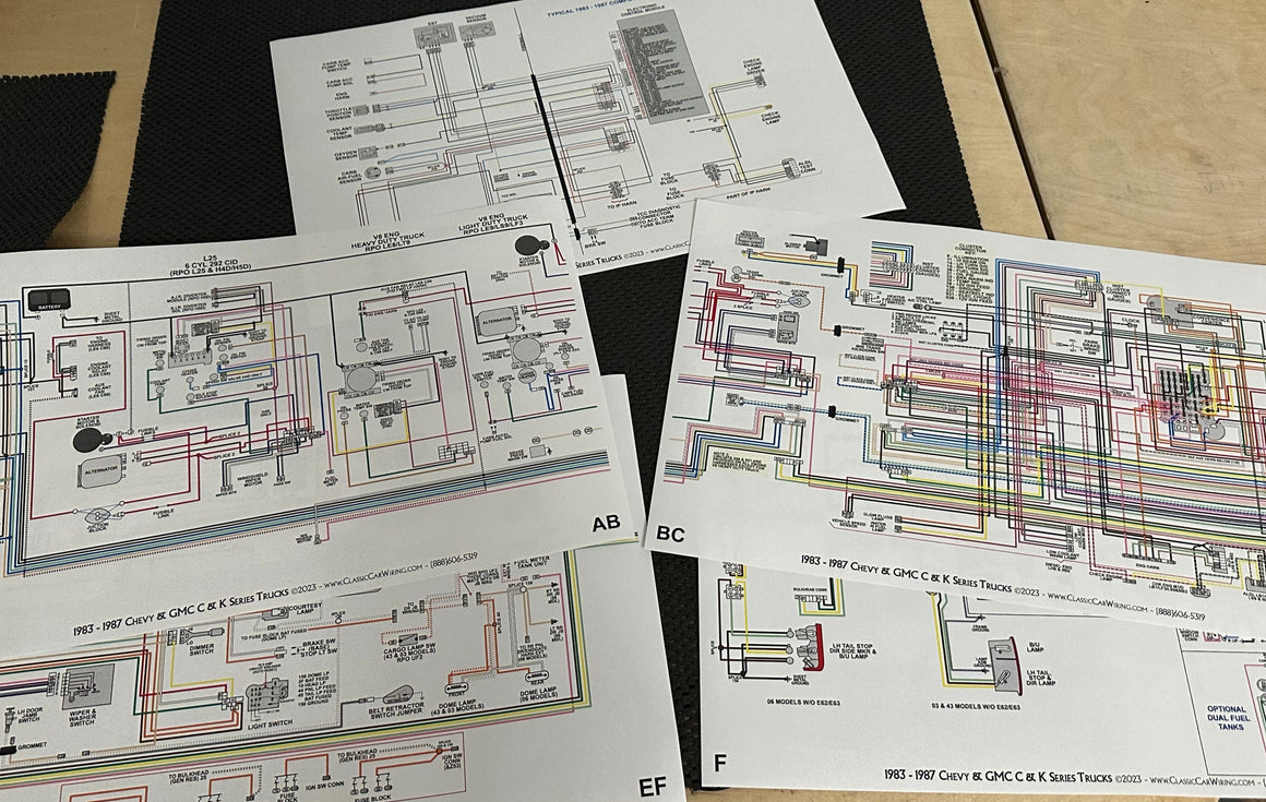 1983 1984 1985 1986 1987 Chevy & GMC C/K Truck Color Wiring Diagram