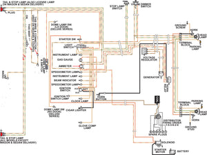 1939 Packard Super Eight 1703 1703A 1704 & 1705 Color Wiring Diagram